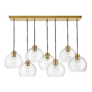 Rumi 7-Light Pendant Light in Lacquered Brass