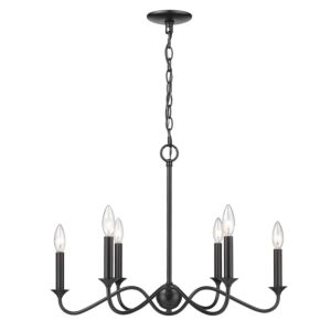 Tierney 6-Light Chandelier in Matte Black