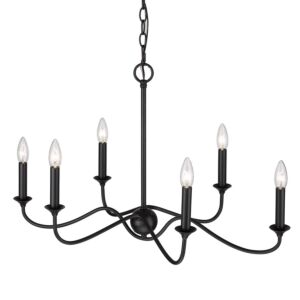 Tierney 6-Light Linear Pendant in Matte Black