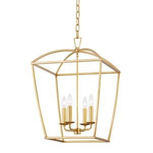 Bryant 4-Light Pendant in Gold Leaf