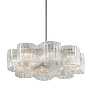 Circo  Chandelier in Satin Silver Leaf by Corbett Lighting