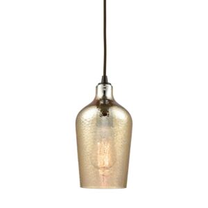 Hammered Glass 1-Light Mini Pendant in Oil Rubbed Bronze