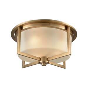 Vancourt 3-Light Flush Mount in Satin Brass