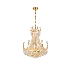 Corona 9-Light Chandelier in Gold