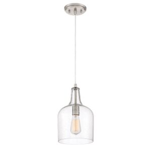 Anson One Light Mini Pendant in Brushed Nickel by Quoizel