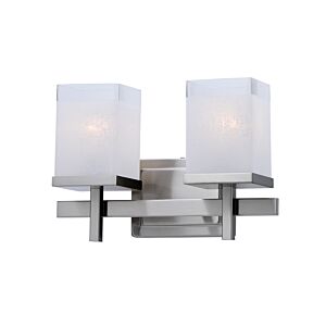 Tetra Two Light Bath Vanity in Satin Nickel by Maxim