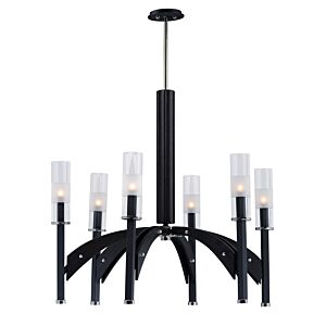 Merge Six Light Chandelier in Black   Wenge by Maxim