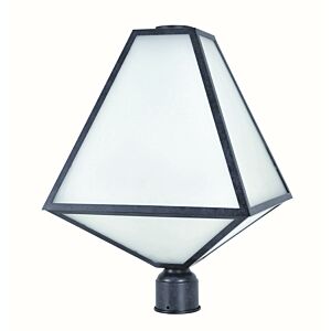 Glacier Three Light Outdoor Post Mount in Black Charcoal by Crystorama