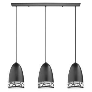 Savignano 3-Light Pendant in Matte Black & White