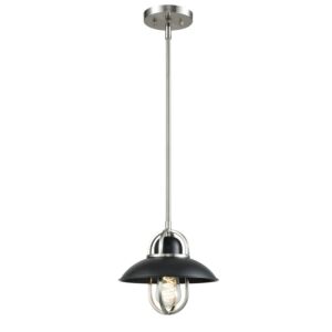 Peggy'S Cove 1-Light Mini-Pendant in Graphite and Satin Nickel