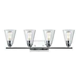 Louisbourg 4-Light Bathroom Vanity Light in Chrome