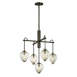 Brixton Five Light Chandelier in Graphite by Troy Lighting