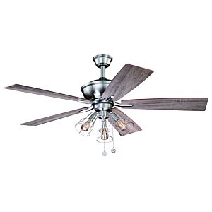 Clybourn 3-Light 52" Hanging Ceiling Fan in Satin Nickel