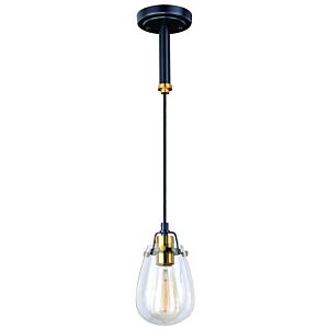 Kassidy 1-Light Mini Pendant in Black and Natural Brass