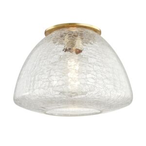 Maya One Light Flush Mount in Aged Brass by Mitzi