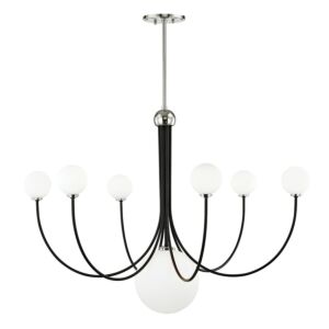 Coco 7-Light LED Chandelier in Polished Nickel with Black