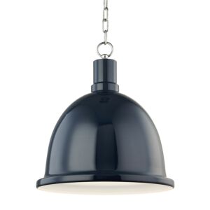 Blair One Light Pendant in Polished NickelNavy by Mitzi