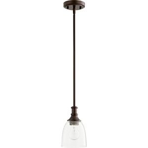 Richmond 1-Light Pendant in Oiled Bronze w with Clear/Seeded