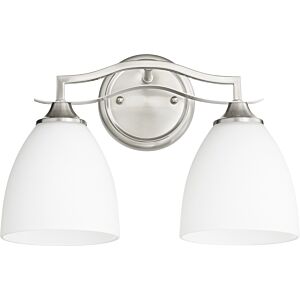 Jardin 2-Light Bathroom Vanity Light in Satin Nickel