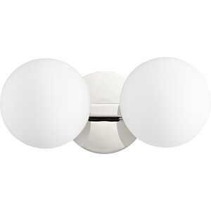 539 Globe Vanities 2-Light Bathroom Vanity Light in Polished Nickel