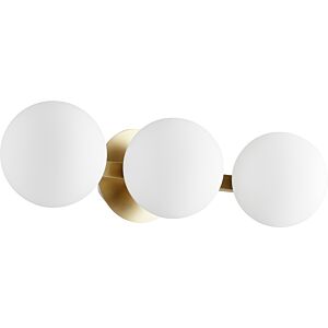 539 Globe Vanities 3-Light Bathroom Vanity Light in Aged Brass