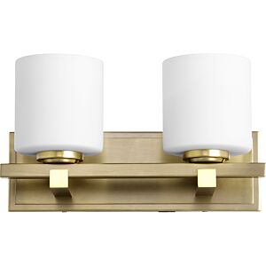 5669 Cylinder Lighting Series 2-Light Wall Mount in Aged Brass