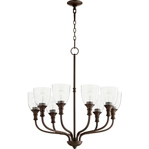 Richmond 8-Light Chandelier in Oiled Bronze w with Clear/Seeded