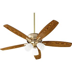 Breeze 3-Light 52" Hanging Ceiling Fan in Aged Brass