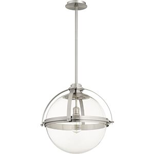 Meridian Globe Pendants One Light Pendant in Satin Nickel by Quorum International