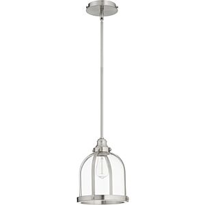 Banded Lighting Series 1-Light Pendant in Satin Nickel