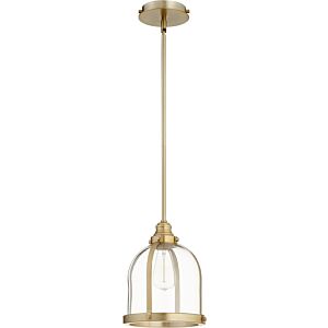 Banded Lighting Series 1-Light Pendant in Aged Brass