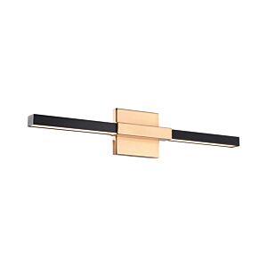 Lineare 2-Light LED Wall Sconce in Matte Black & Aged Gold Brass