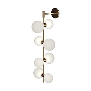 ModernRail 8-Light LED Wall Sconce in Aged Brass