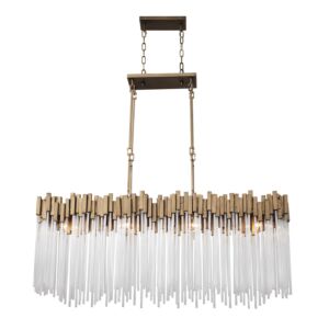 Matrix Eight Light Linear Pendant in Havana Gold by Varaluz