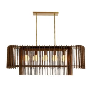 Valencia Five Light Chandelier in Dark Walnut by Arteriors