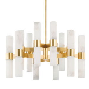 Stowe 24 Light Chandelier in Aged Brass by Hudson Valley