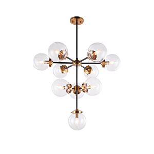 Maru 10-Light Chandelier in Aged Gold Brass