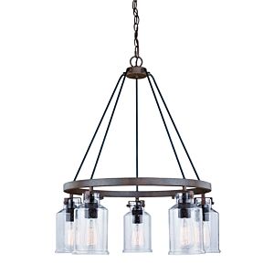 Milone 5-Light Chandelier in Textured Rustic Bronze