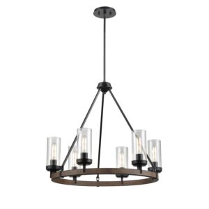 Okanagan 6-Light Chandelier in Graphite and Ironwood