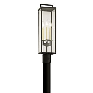 Beckham Three Light Post Lantern in Forged Iron by Troy Lighting