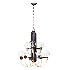 Bauhaus  Chandelier in Bronze   Satin Brass by Maxim