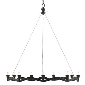 Serpentina 9-Light Chandelier in Antique Black