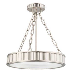 Middlebury Three Light Semi Flush Mount in Polished Nickel by Hudson Valley