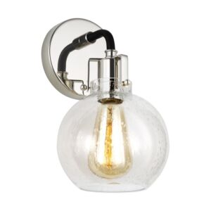 Clara 1-Light Wall Sconce in Polished Nickel with Textured Black