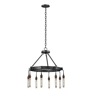 Stuyvesant Eight Light Chandelier in Matte Gun Metal by Kalco