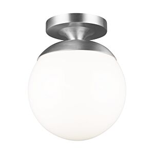 Leo   Hanging Globe One Light Wall   Ceiling Semi Flush Mount in Satin Aluminum by Visual Comfort Studio