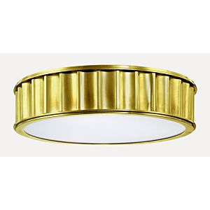 Middlebury Three Light Flush Mount in Aged Brass by Hudson Valley