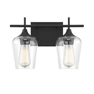 Octave Two Light Bath Bar in Black by Savoy House