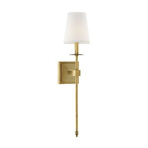 Monroe One Light Wall Sconce in Warm Brass by Savoy House