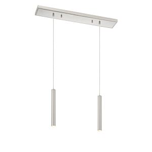 Z-Lite Forest 2-Light Linear Pendant Light In Brushed Nickel